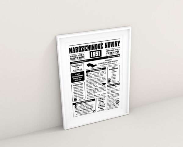 Narozeninové noviny - ročník 1951 s horoskopem, Bílé. Náhled.