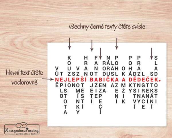 Dárek pro babičku a dědečka - červený. Náhled návodu.