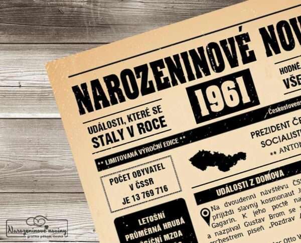Narozeninové noviny - ročník 1961 s horoskopem, Starý papír. Náhled.