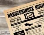 Narozeninové noviny - ročník 1951 s horoskopem, Starý papír. Náhled.