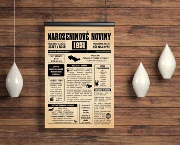 Narozeninové noviny - ročník 1951 s horoskopem, Starý papír. Náhled.