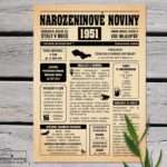 Narozeninové noviny - ročník 1951 s horoskopem, Starý papír. Náhled.