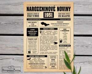 Narozeninové noviny - ročník 1951 s horoskopem, Starý papír. Náhled.