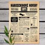 Narozeninové noviny - ročník 1971 s horoskopem, starý papír. Náhled.