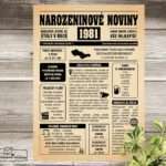 Narozeninové noviny - ročník 1981 s horoskopem, starý papír. Náhled.