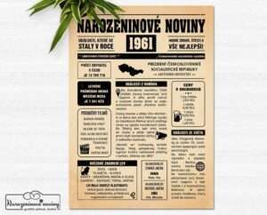 Narozeninové noviny - ročník 1961 s horoskopem, Starý papír. Náhled.