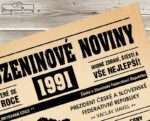 Narozeninové noviny - ročník 1991 s horoskopem, starý papír. Náhled.
