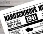 Narozeninové noviny - ročník 1931 s horoskopem, bílé. Náhled.