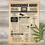 Narozeninové noviny - ročník 1991 s horoskopem, starý papír. Náhled.