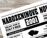 Narozeninové noviny - ročník 2001 s horoskopem, bílé. Náhled.