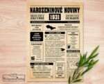 Narozeninové noviny - ročník 1931 s horoskopem, starý papír. Náhled.