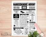 Narozeninové noviny - ročník 1931 s horoskopem, bílé. Náhled.