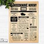 Narozeninové noviny - ročník 1996 s horoskopem, starý papír. Náhled.