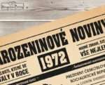 Narozeninové noviny - ročník 1972 s horoskopem, starý papír. Náhled.
