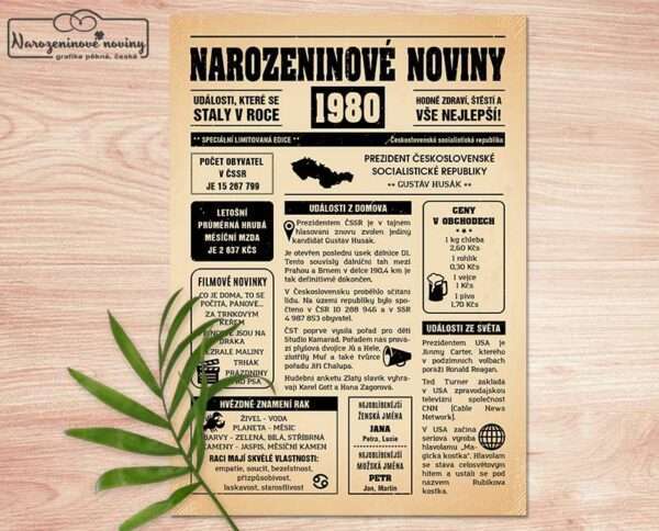 Narozeninové noviny 1980 - jednostranné - Obrázek 5