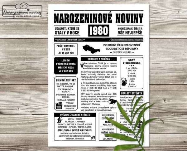 Narozeninové noviny 1980 - jednostranné - Obrázek 2