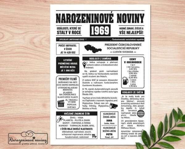 Narozeninové noviny 1969 - jednostranné - Obrázek 2