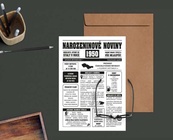 Narozeninové noviny 1950 - jednostranné - Obrázek 5