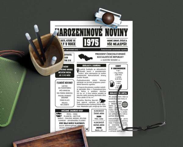 Narozeninové noviny 1975 - retro dárky