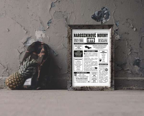 Narozeninové noviny 1975 - starý obraz