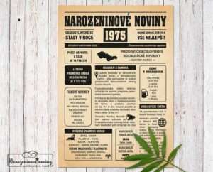 Narozeninové noviny 1975 - starý papír