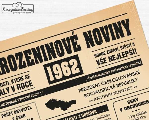 Narozeninové noviny 1962 - jednostranné - Obrázek 3