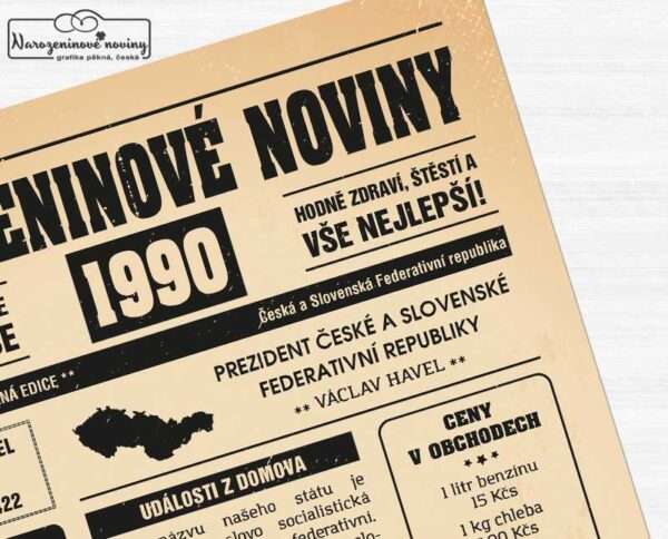 Narozeninové noviny 1990 - jednostranné - Obrázek 3