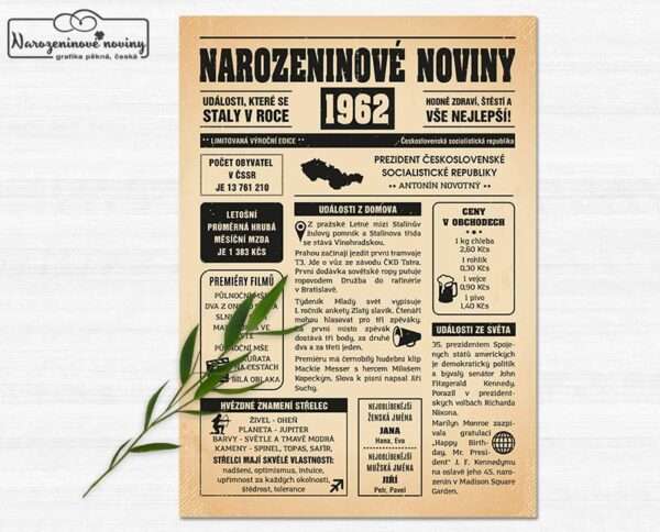 Narozeninové noviny 1962 - jednostranné - Obrázek 6