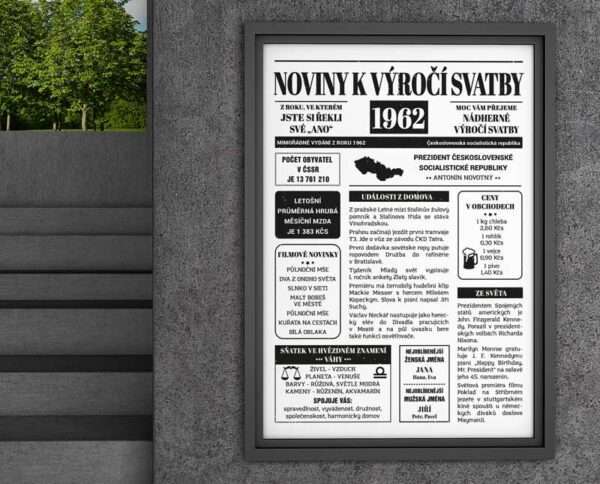 Noviny k výročí svatby - svatební noviny