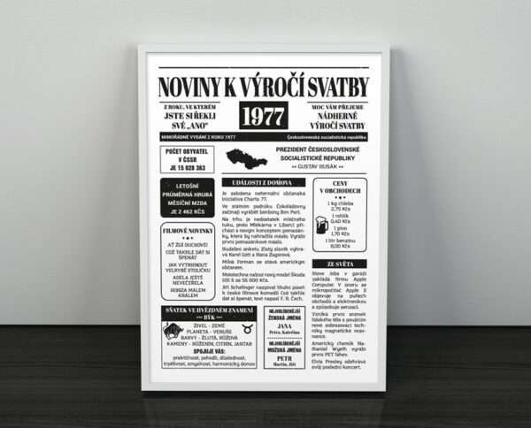 Noviny k výročí svatby - svatební noviny