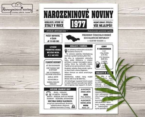 Narozeninové noviny 1977
