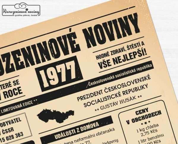 Narozeninové noviny 1977