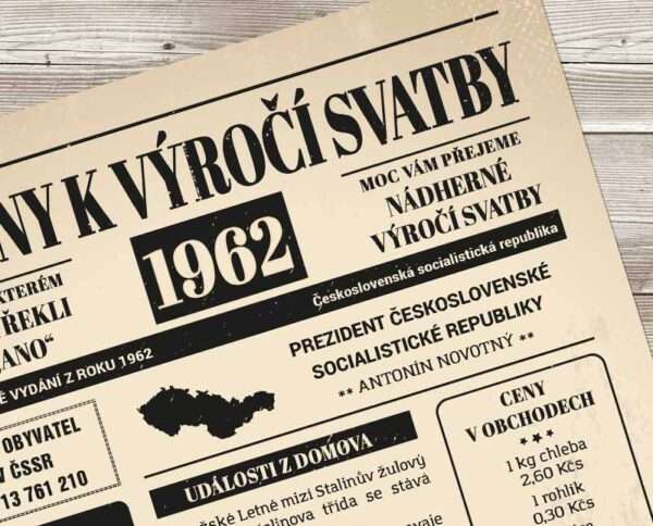 Noviny k výročí svatby - svatební noviny
