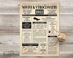 Noviny k výročí svatby - svatební noviny