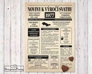 Noviny k výročí svatby - svatební noviny