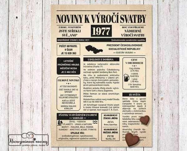 noviny-k-vyroci-svatby-1977 Noviny k výročí svatby - svatební noviny