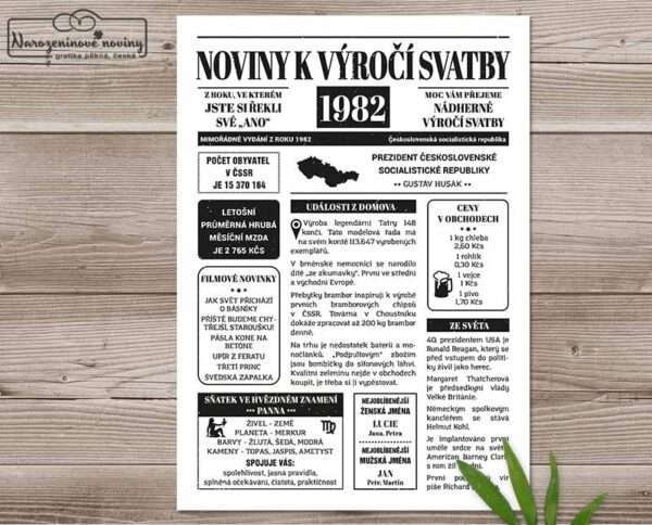 Noviny k výročí svatby - svatební noviny