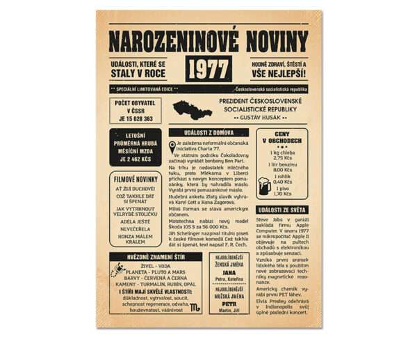 Narozeninové noviny 1977