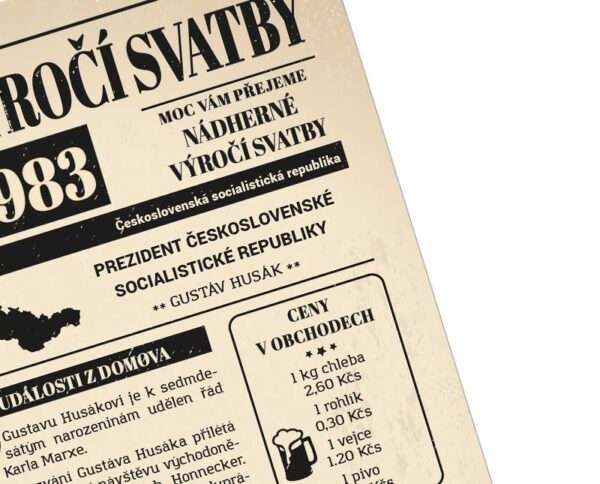 Svatební noviny 1983 - výročí svatby