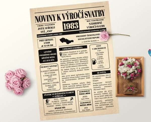 Svatební noviny 1983 - výročí svatby