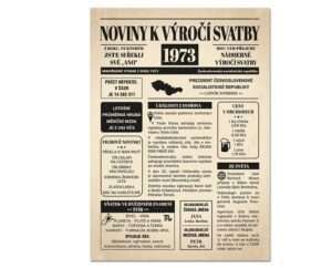 Svatební noviny 1973 - výročí svatby