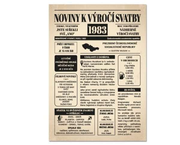 Svatební noviny 1983 - výročí svatby