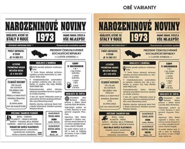 Narozeninové noviny 1973