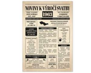 Svatební noviny 1963 - výročí svatby