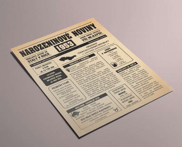 Narozeninové noviny 1953
