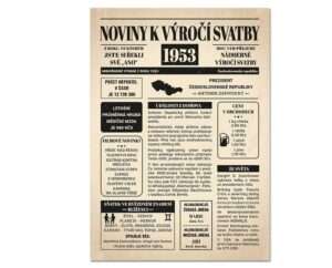 Svatební noviny 1953 - výročí svatby