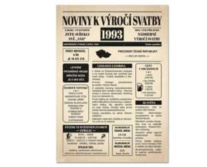 Svatební noviny 1993 - výročí svatby