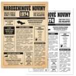 Narozeninové noviny 1974 - jednostranné