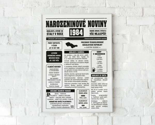 Narozeninové noviny 1984 - jednostranné - Obrázek 4