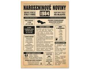 Narozeninové noviny 1984 - jednostranné